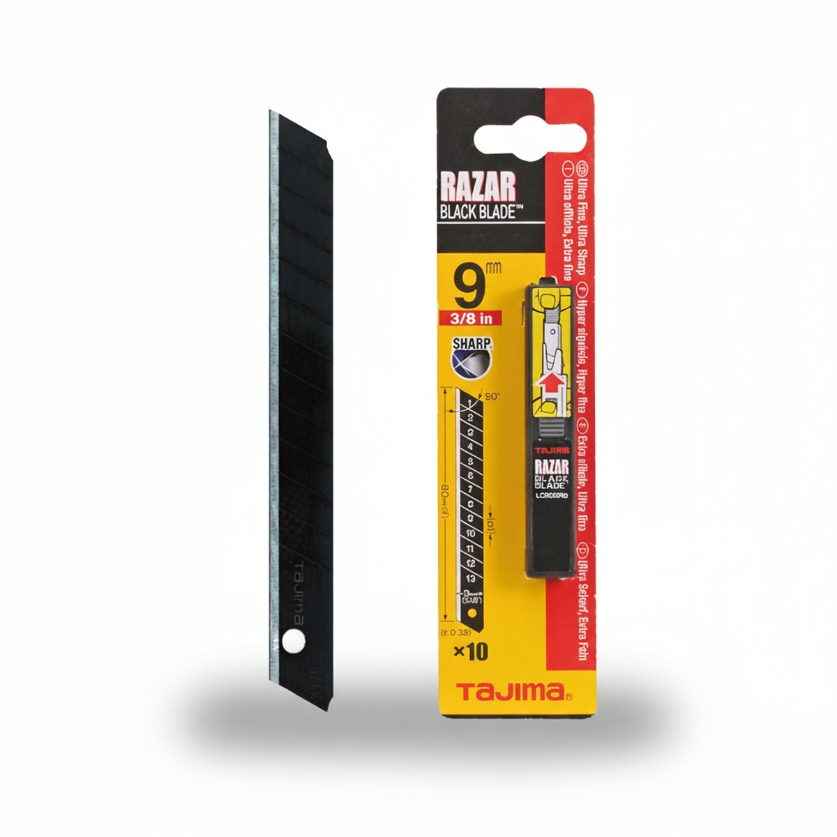 Ersatzklingen 9mm Tajima RAZAR Black (10 Stk.)