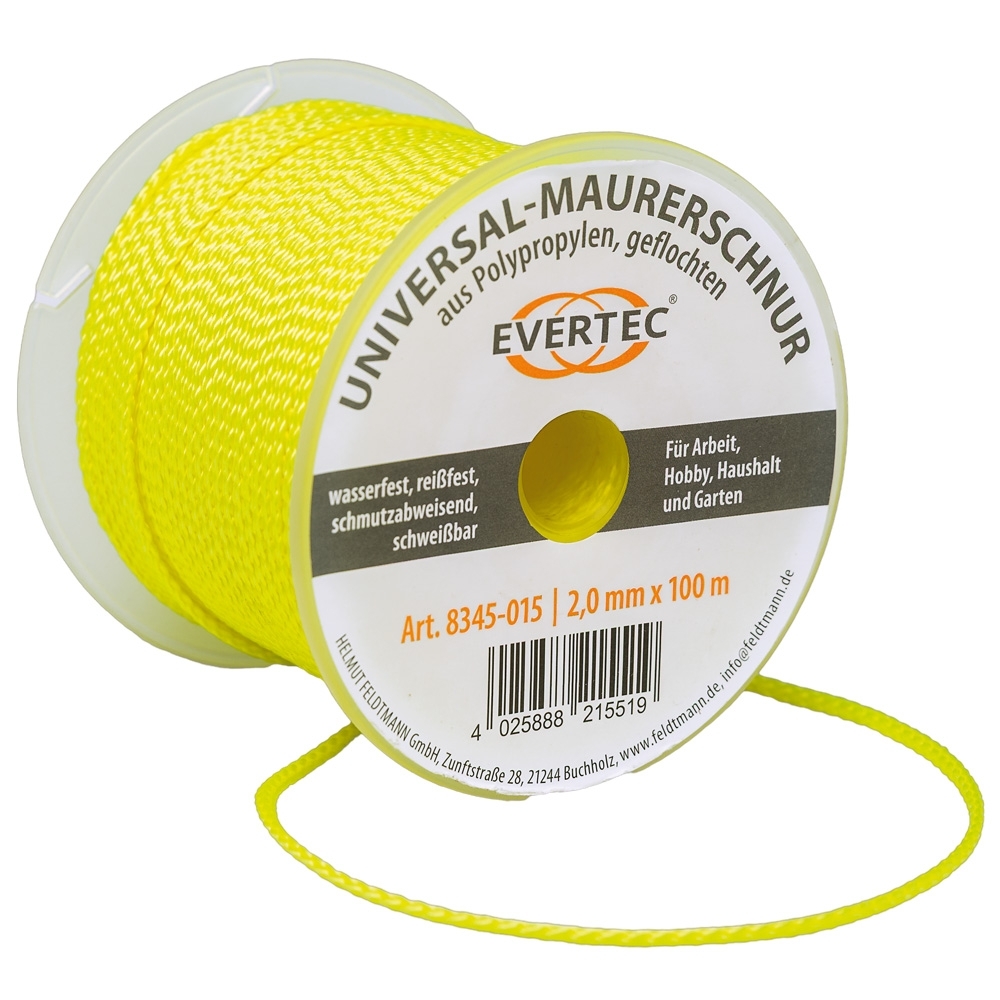 Universal-Maurerschnur 2,0mm, neongelb 100m Rolle