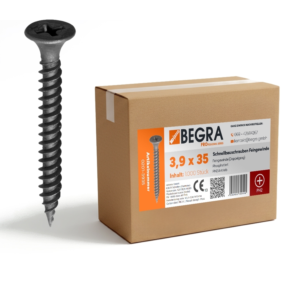 Gipsplattenschraube lose 3,9 x 25 PH2 (1.000 Stk.)