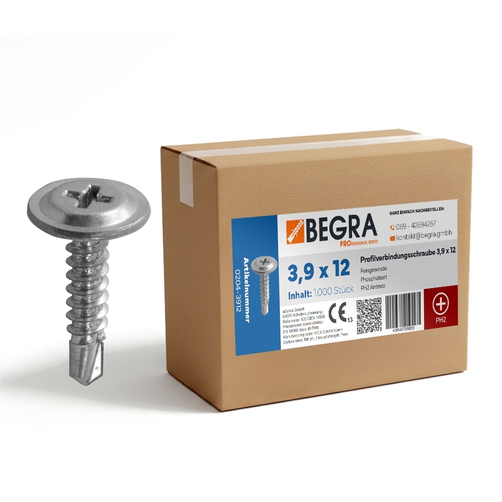 Profilverbindungsschraube 3,9 x 12 PH2 (1.000 St.)