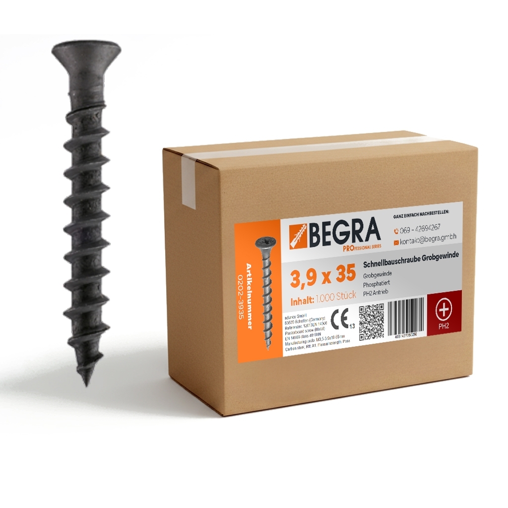 Gipsplattenschraube lose 5,5 x 38 PH2 (1.000 Stk.)