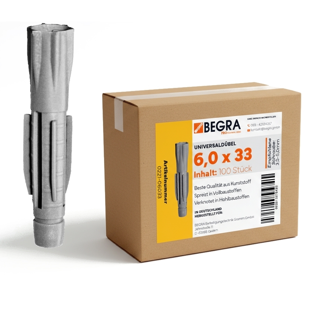 Universaldübel ohne Kragen 6,0/8,0/10,0/12,0mm
